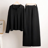 Dames Lounge Set, Zacht En Comfortabel, Met Kraag & Wijde Broek