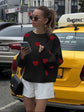 Printed Heart Knitted Sweater