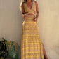 V-Neck Off Waist Sexy Split Slim Dress