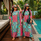 Elegant Satin Muslim Abaya 2Pcs Set Cracked Texture Long Kaftan Robe With Turban Hijab Loose Islamic Clothing for Women