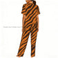 Tiger Skins Pajamas Set Short-sleeved Women Home Clothing
