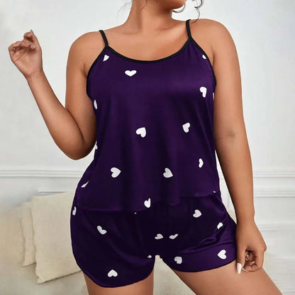 2 Pieces Pajamas Set for Women Sleepwear Crop Tops+Shorts Suit Female Loose Loungewear Home Clothes Plus Size 5XL