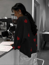Printed Heart Knitted Sweater