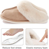 Womens Fuzzy Slippers Memory Foam Warm Cozy Indoor House Shoes