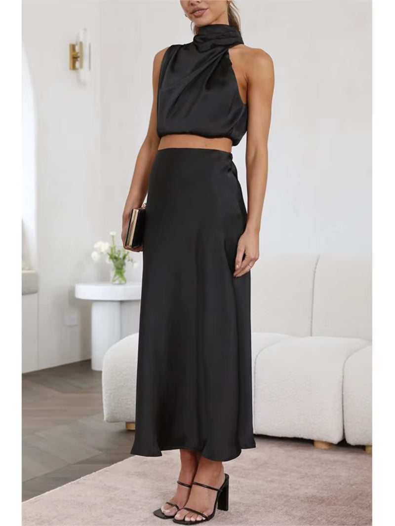 Women’S Two-Piece Sleeveless Long Skirt Set