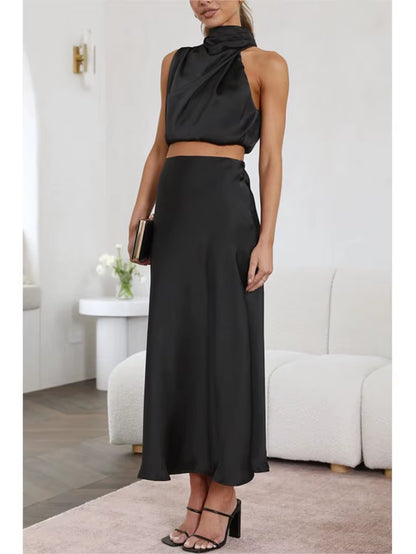 Women’S Two-Piece Sleeveless Long Skirt Set