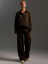 Dames Lounge Set, Zacht En Comfortabel, Met Kraag & Wijde Broek