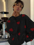 Printed Heart Knitted Sweater