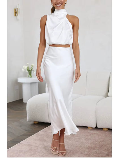 Women’S Two-Piece Sleeveless Long Skirt Set