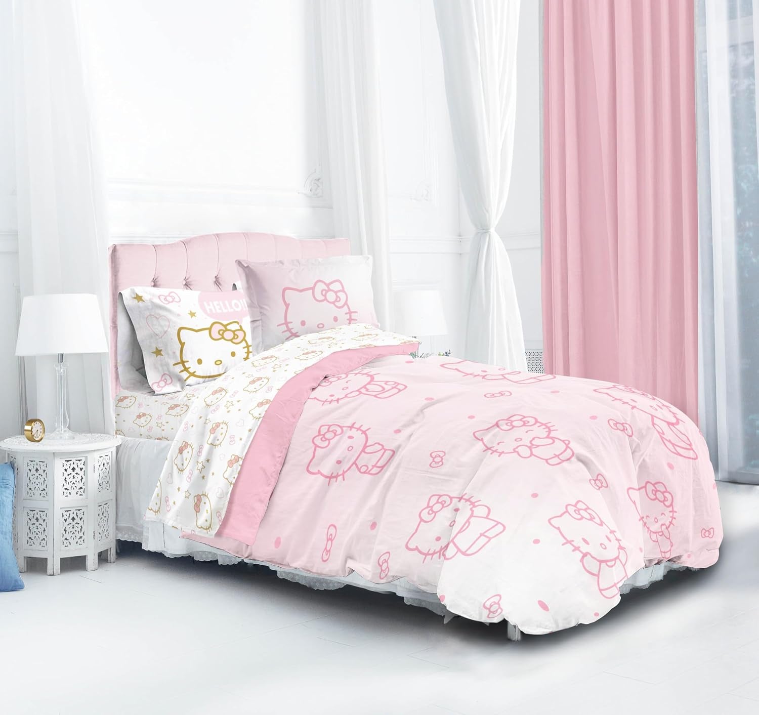 Sanrio Hello Kitty Full Comforter Set 7 Piece Reversible