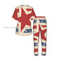 Vintage American Patriotic Stars And Stripes Pattern Pajamas Set Short-sleeved Women Home Clothing