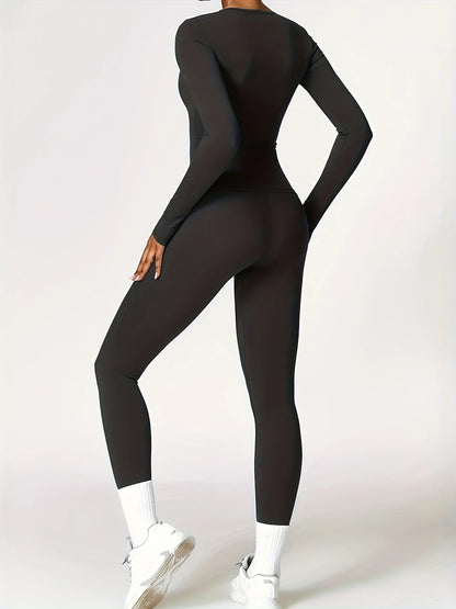 Tight-fitting yoga suit slim long-sleeved outdoor running sports fitness clothing autumn and winter sports women&