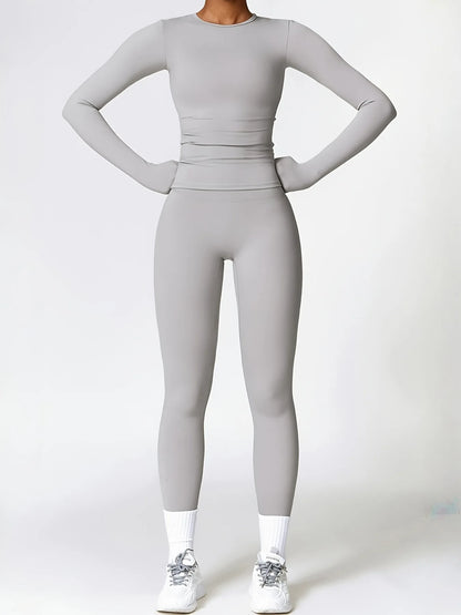 Tight-fitting yoga suit slim long-sleeved outdoor running sports fitness clothing autumn and winter sports women&