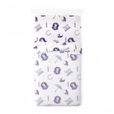 Wednesday Addams Patches Purple 7 Piece Full Size Bed Set with Shams