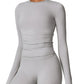 Tight-fitting yoga suit slim long-sleeved outdoor running sports fitness clothing autumn and winter sports women&