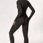Tight-fitting yoga suit slim long-sleeved outdoor running sports fitness clothing autumn and winter sports women&