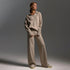 Dames Lounge Set, Zacht En Comfortabel, Met Kraag & Wijde Broek