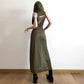 Solid Split-Side Midi Dress for Women