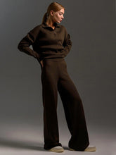 Dames Lounge Set, Zacht En Comfortabel, Met Kraag & Wijde Broek