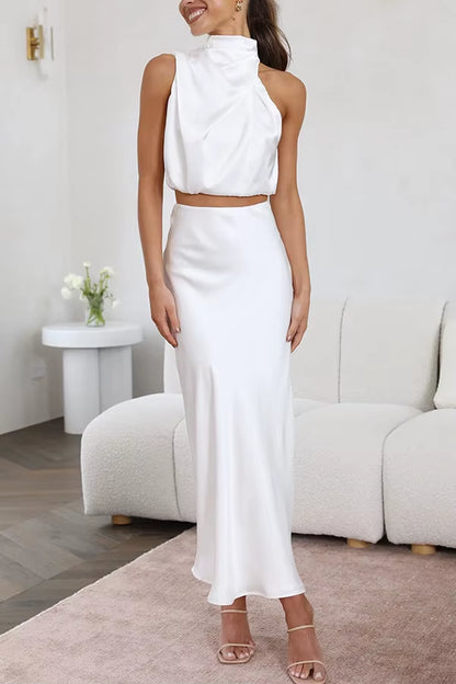 Women’S Two-Piece Sleeveless Long Skirt Set