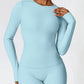 Tight-fitting yoga suit slim long-sleeved outdoor running sports fitness clothing autumn and winter sports women&