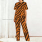 Tiger Skins Pajamas Set Short-sleeved Women Home Clothing