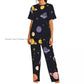 Vintage American Patriotic Stars And Stripes Pattern Pajamas Set Short-sleeved Women Home Clothing