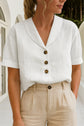 Lena - Women’S Blouse with Scarf Collar and Front Button Closure