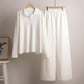 Dames Lounge Set, Zacht En Comfortabel, Met Kraag & Wijde Broek
