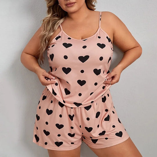2 Pieces Pajamas Set for Women Sleepwear Crop Tops+Shorts Suit Female Loose Loungewear Home Clothes Plus Size 5XL
