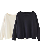 Scoop Neck Knitted Sweater